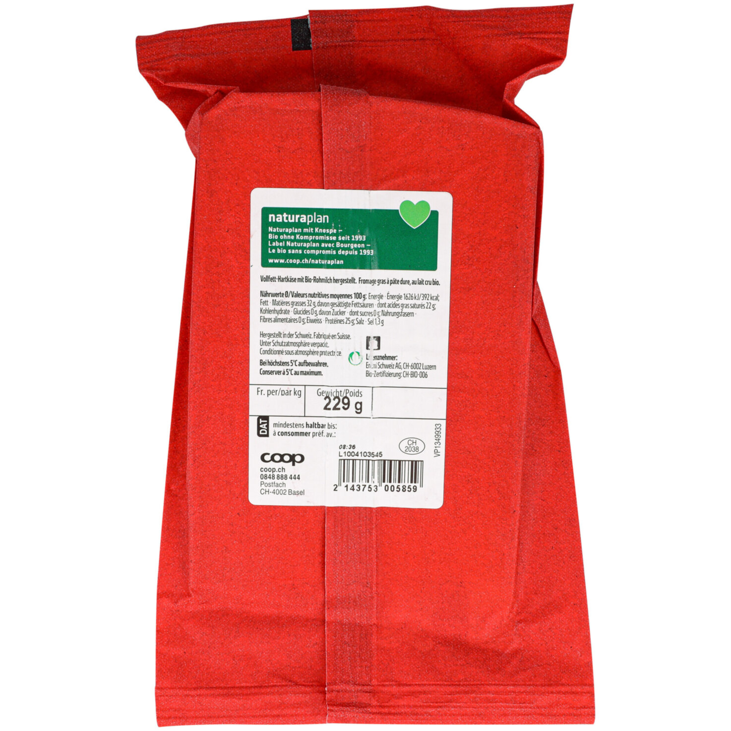 Naturaplan Bio Appenzeller mild & würzig Portion ca.220g