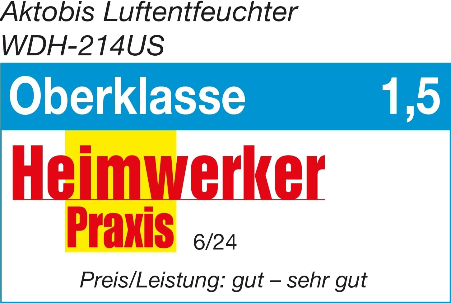 Aktobis Luftentfeuchter WDH-214US sehr leise (bis 16 L/T + Digital + WLAN)