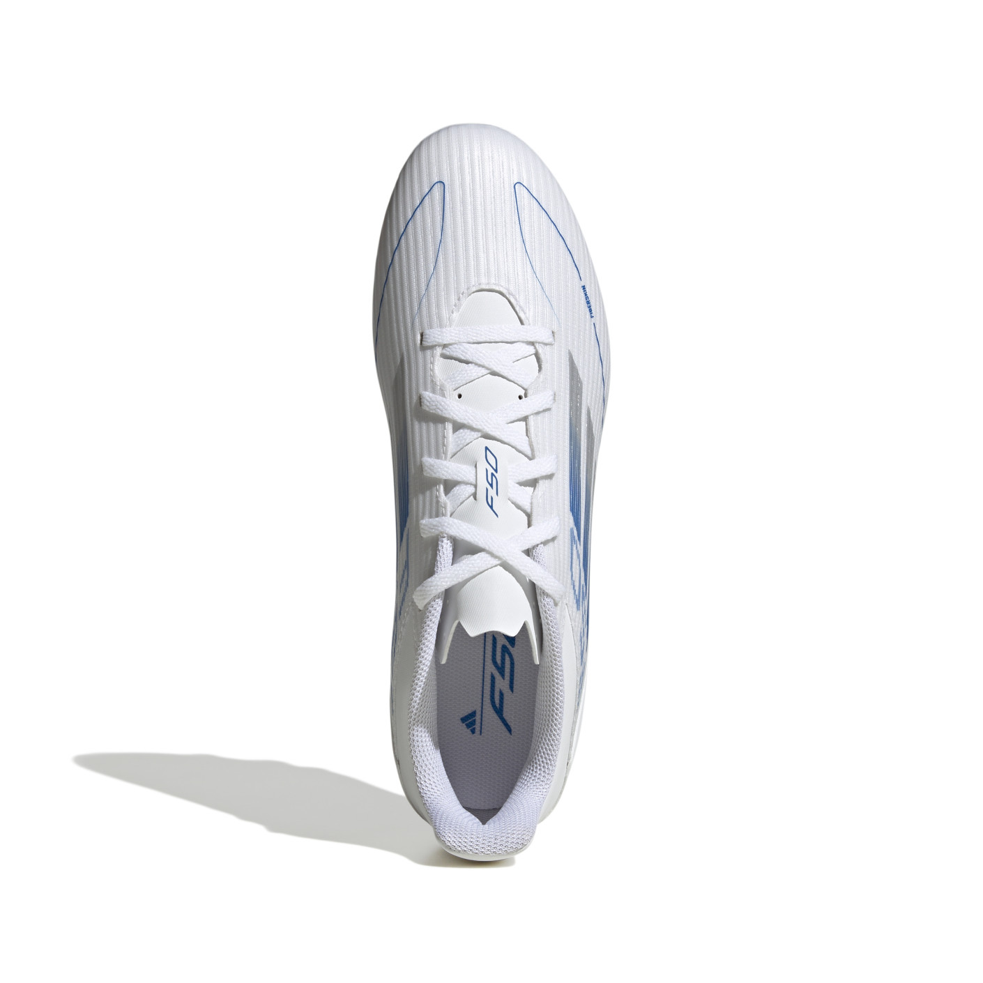 Adidas F50 Club Gras / Kunstgras Voetbalschoenen (MG) Wit Blauw Zilver
