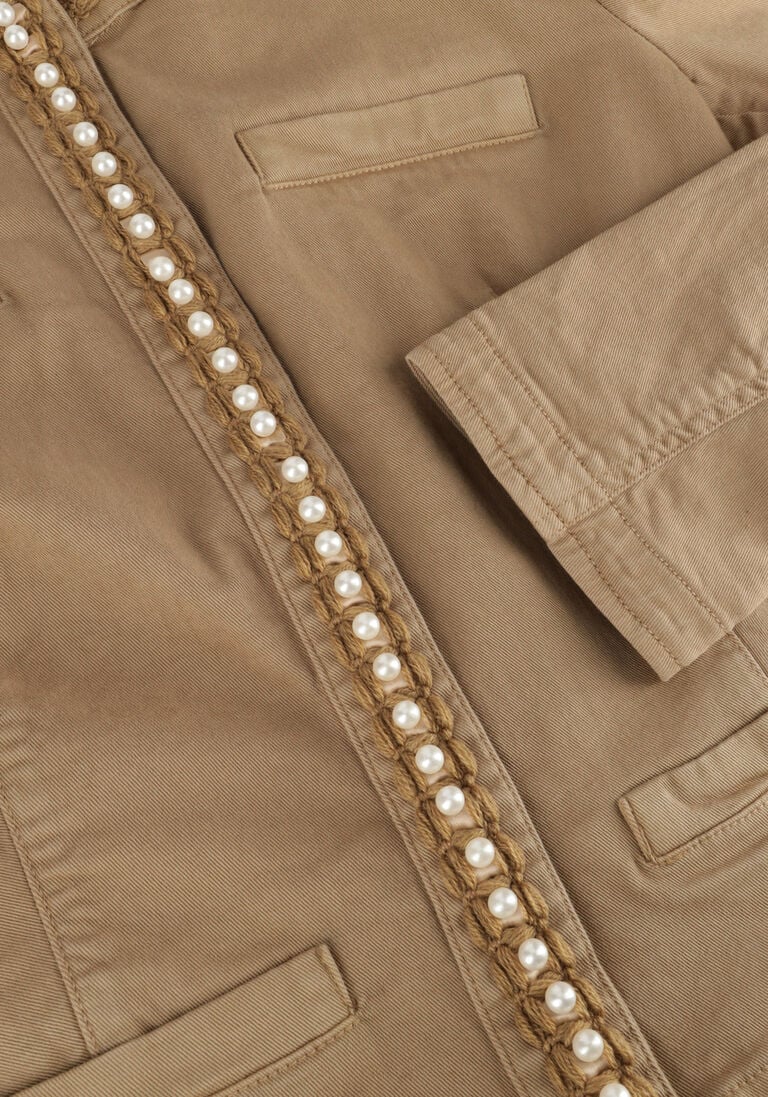 LIU JO beige liu jo jack drill stretch mix jacket