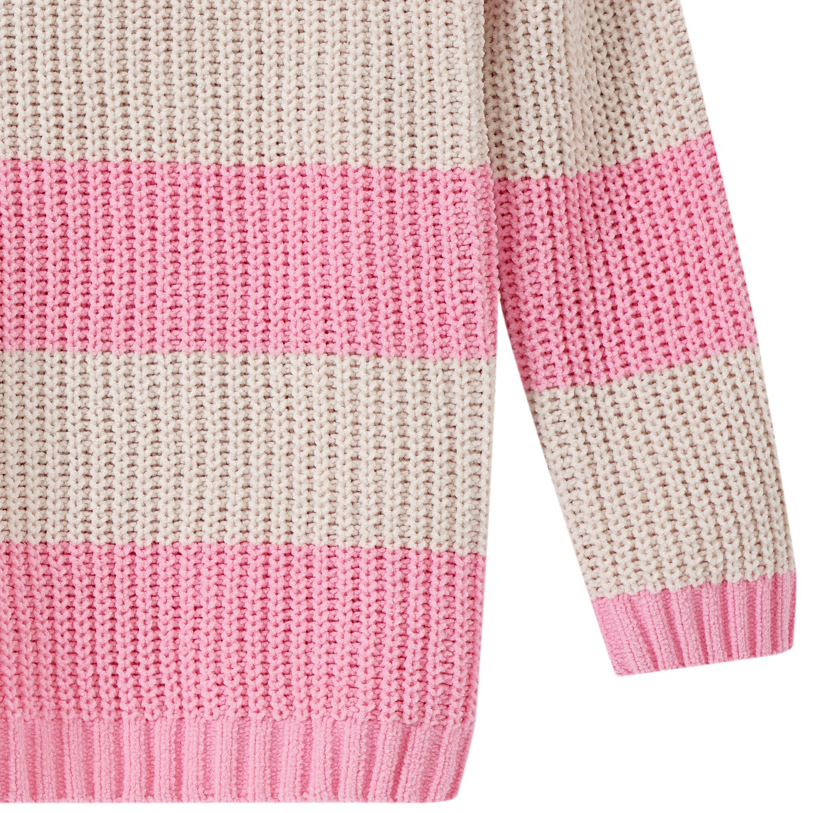 Topomini Baby Pullover aus Chenille rosa / hellbeige