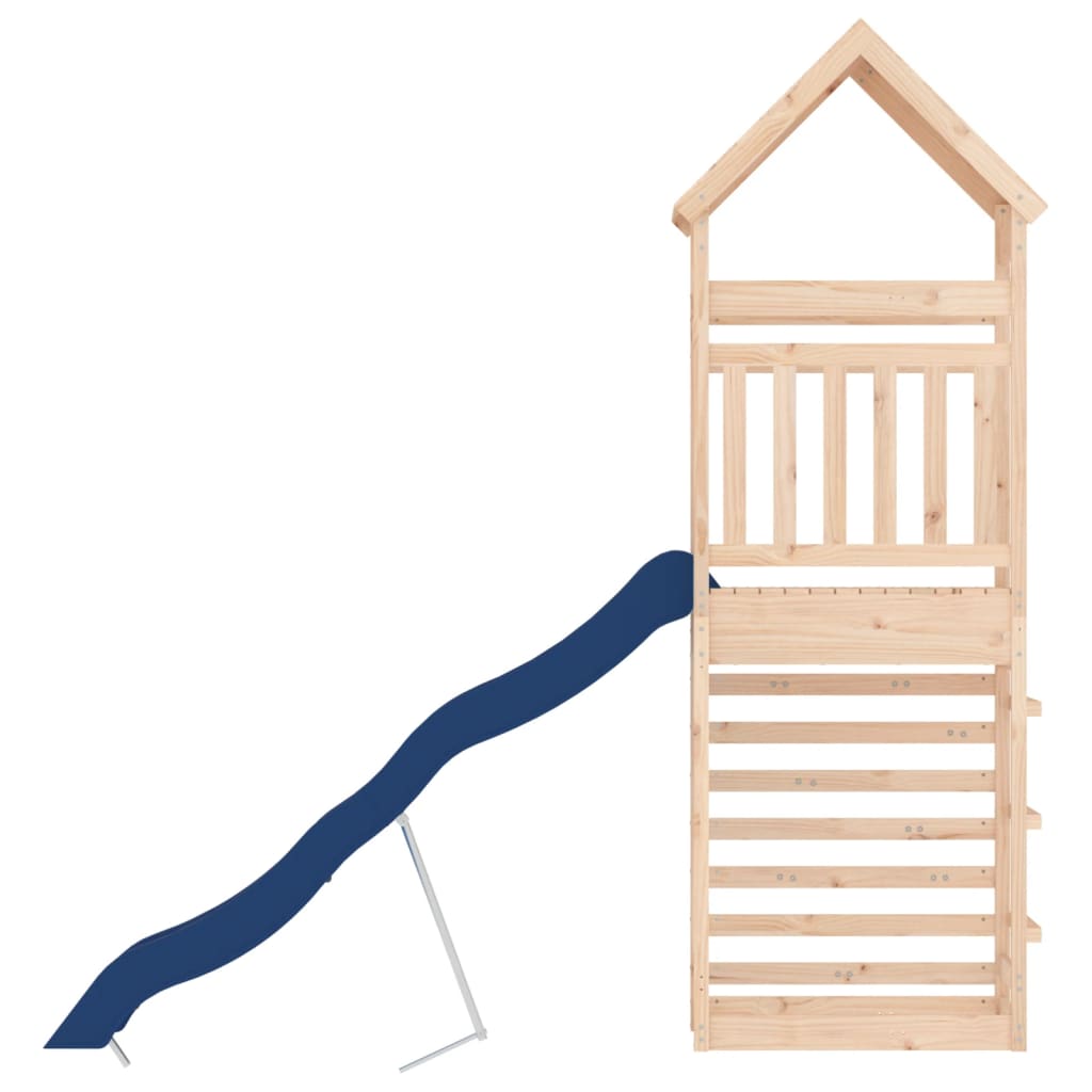 Aire de jeux d'extérieur balançoires toboggan portiques robuste jeux jardin bois 55 x 281 x 264 cm de pin massif