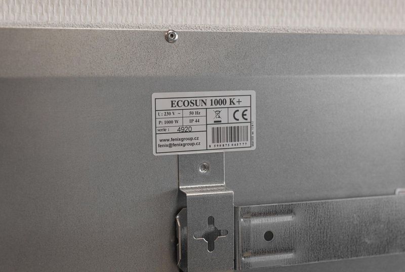 Ecosun K 1000 - Infraroodpaneel - 1000 Watt - Muur en Plafond - Korrelstructuur - Zonder Stekker