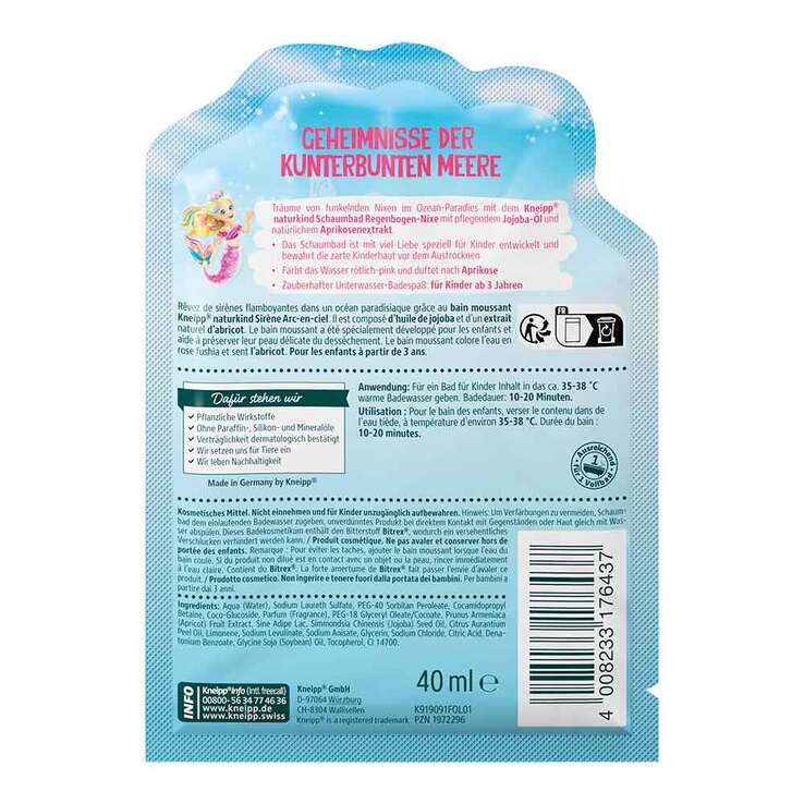 Kneipp naturkind Regenbogen-Nixe Schaumbad, 40 ml