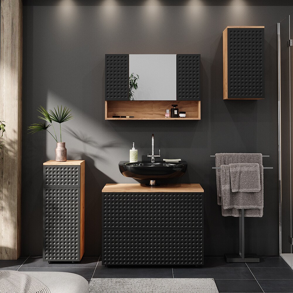 Vicco Hängeschrank Irma Eiche Anthrazit 30 x 59 cm 2 Fächer Badezimmer