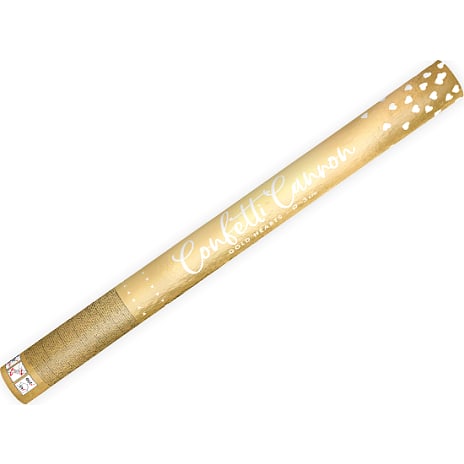 Konfettirør L: 58.5 cm - guld hjerter