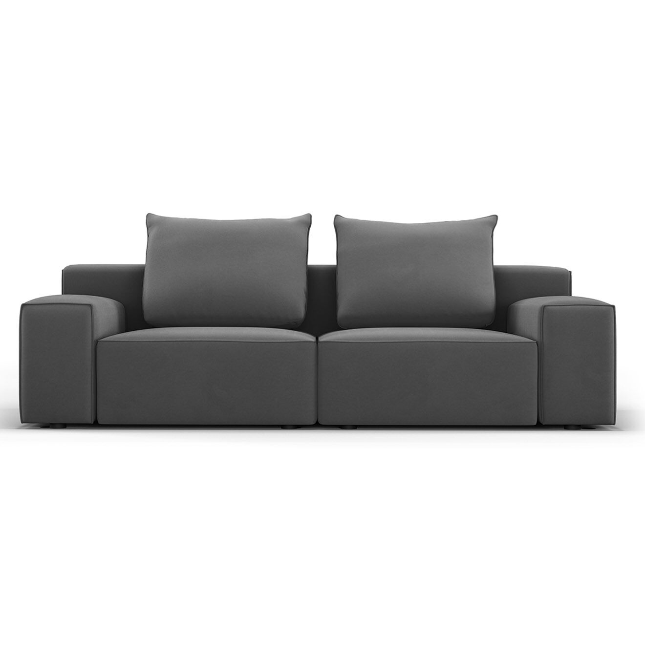 Mazzini Sofas Canapé Velours Ivy 3 Places gris foncé - 210x105x89 cm