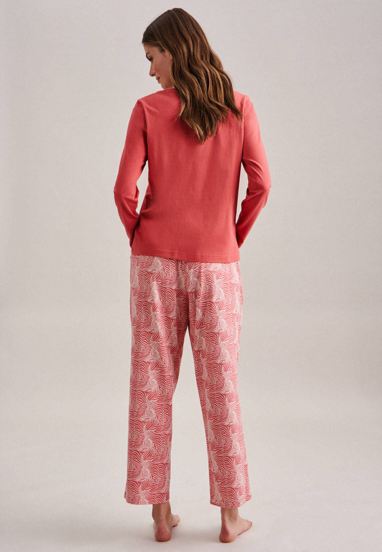 Seidensticker| Damen Pyjama Schwarze Rose