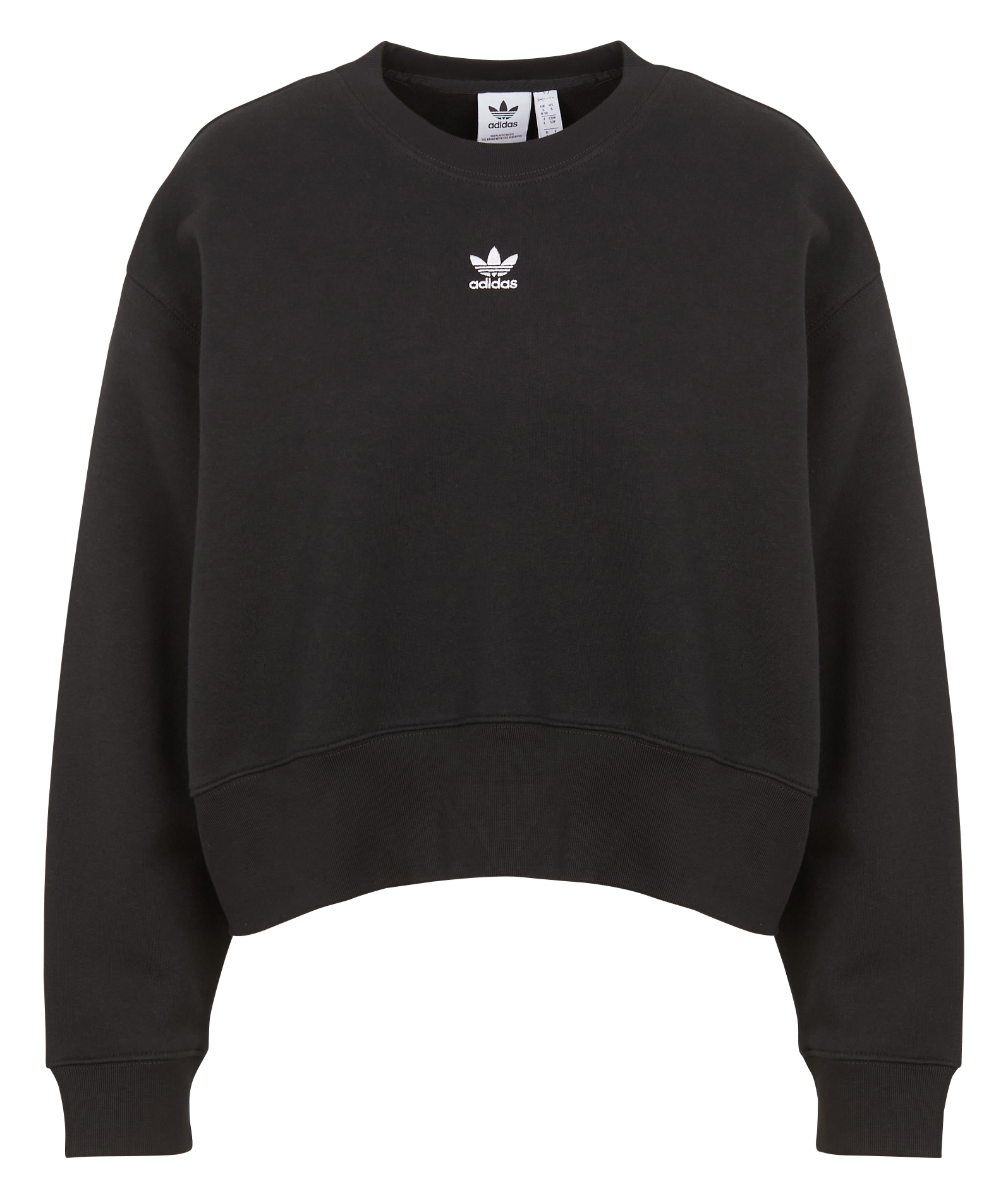 Sweat col rond en coton mélangé | Noir