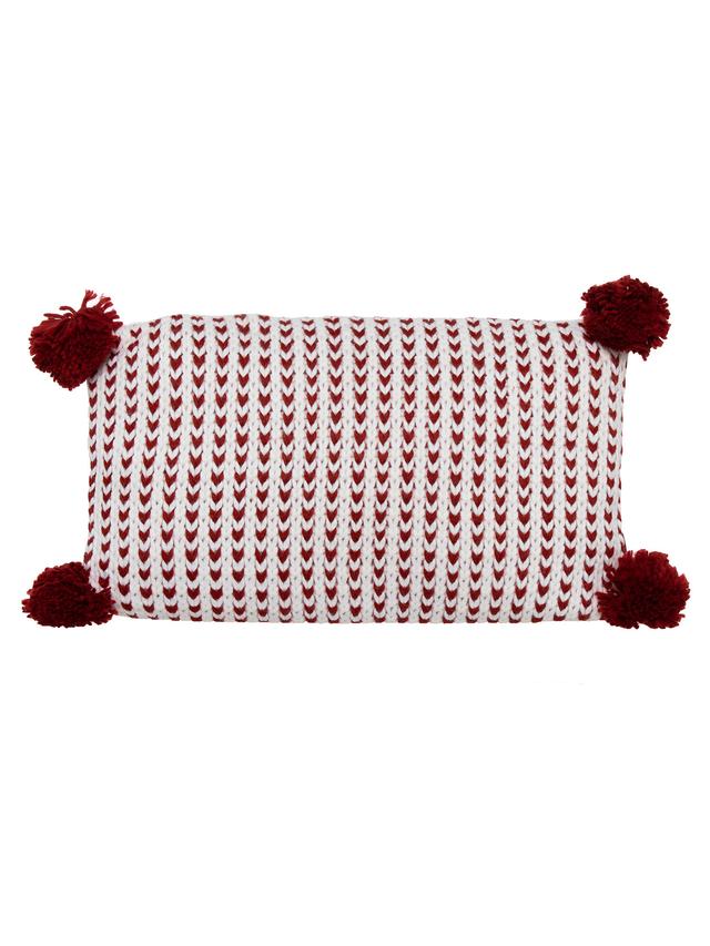 Strick-Kissen mit Pompoms