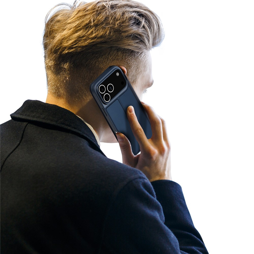 iPhone 17 Pro Max Flip Wallet Cover Leder Tasche - Blau