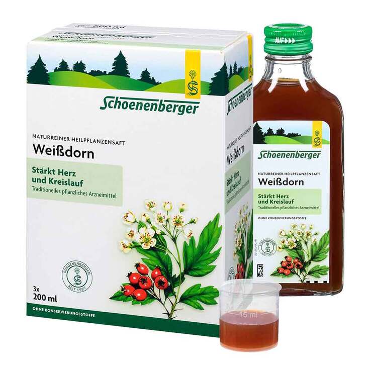 Weißdorn Saft Schoenenberger HPS, 3X200 ml