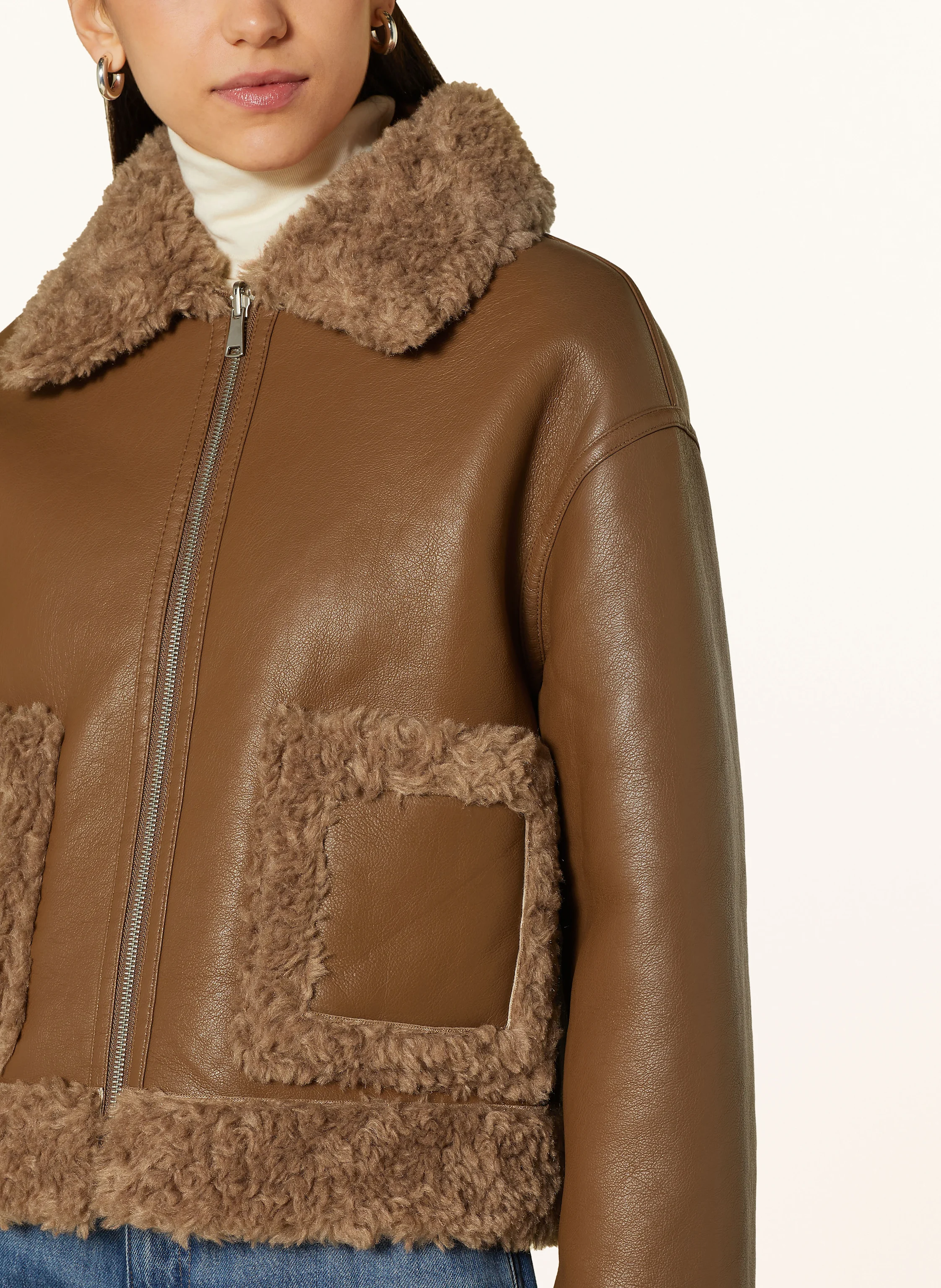 lilienfels Lederjacke mit Kunstfell