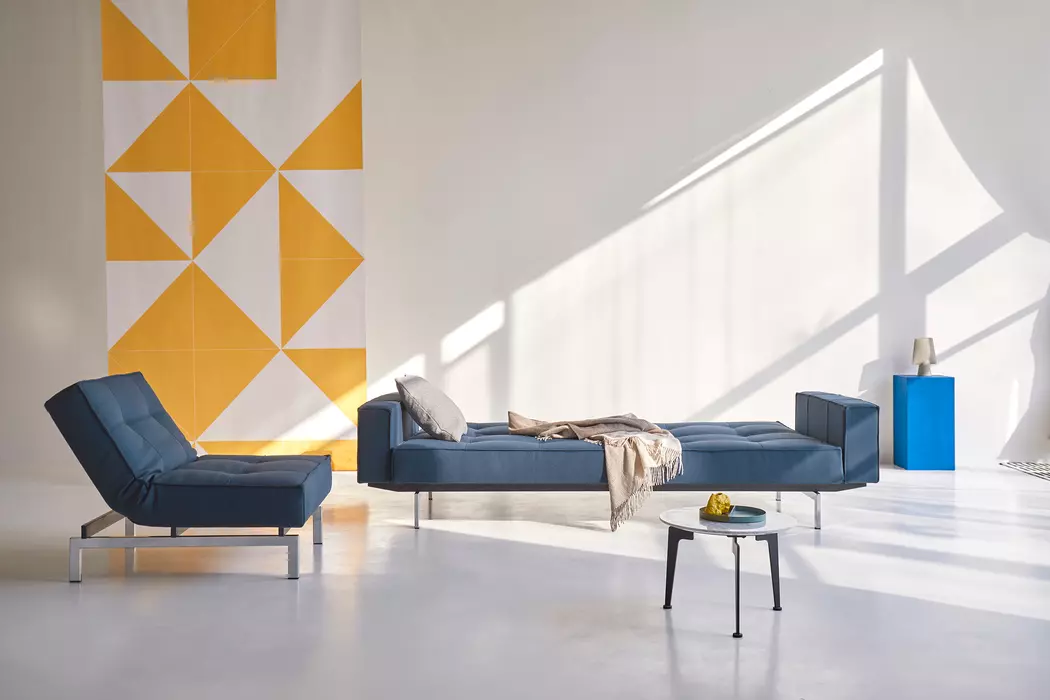 Schlafsofa mit Armlehnen Splitback Chrom