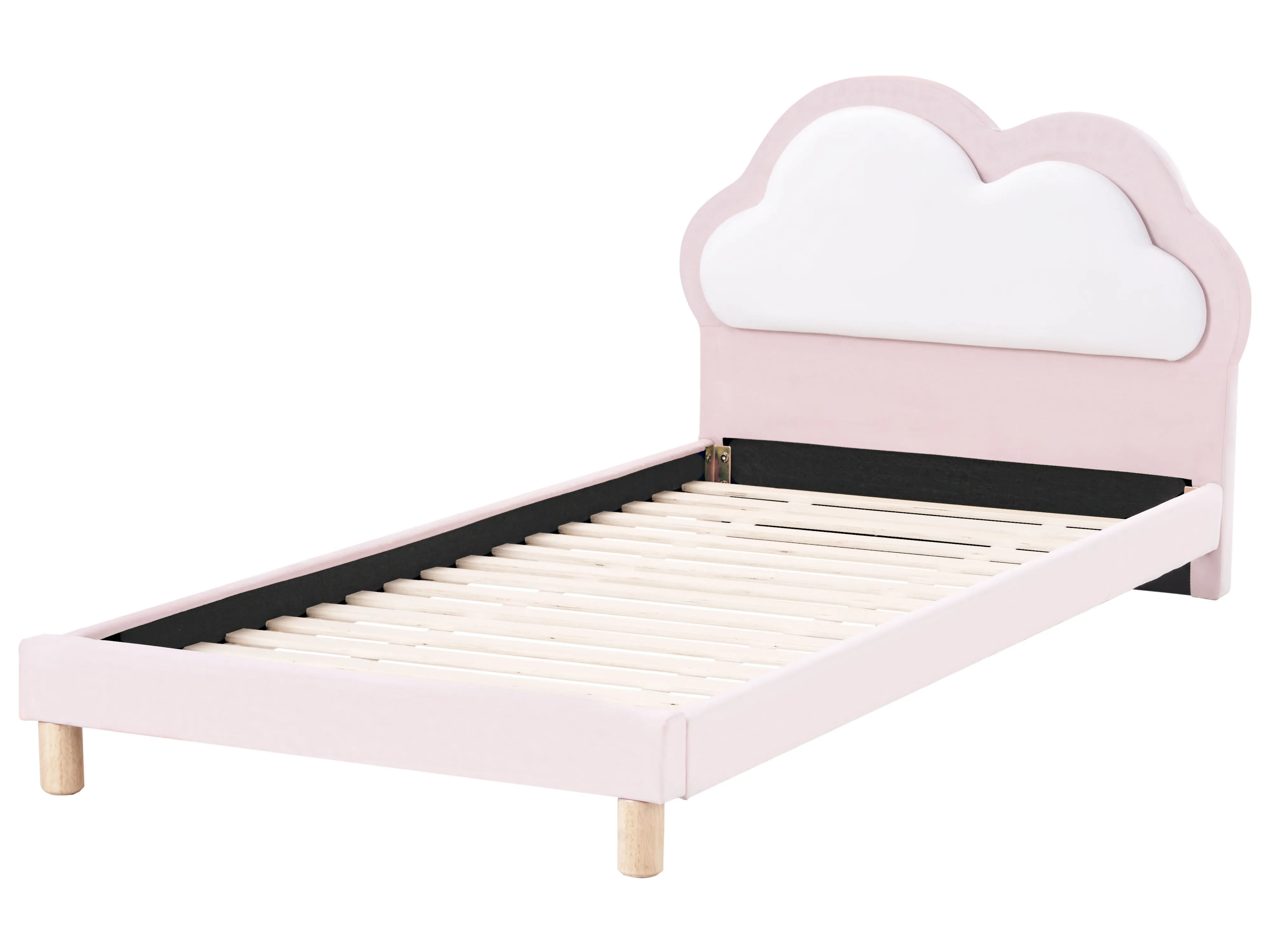 Kinderbed Wolk Fluweel MAZOU 90 x 200 cm Roze