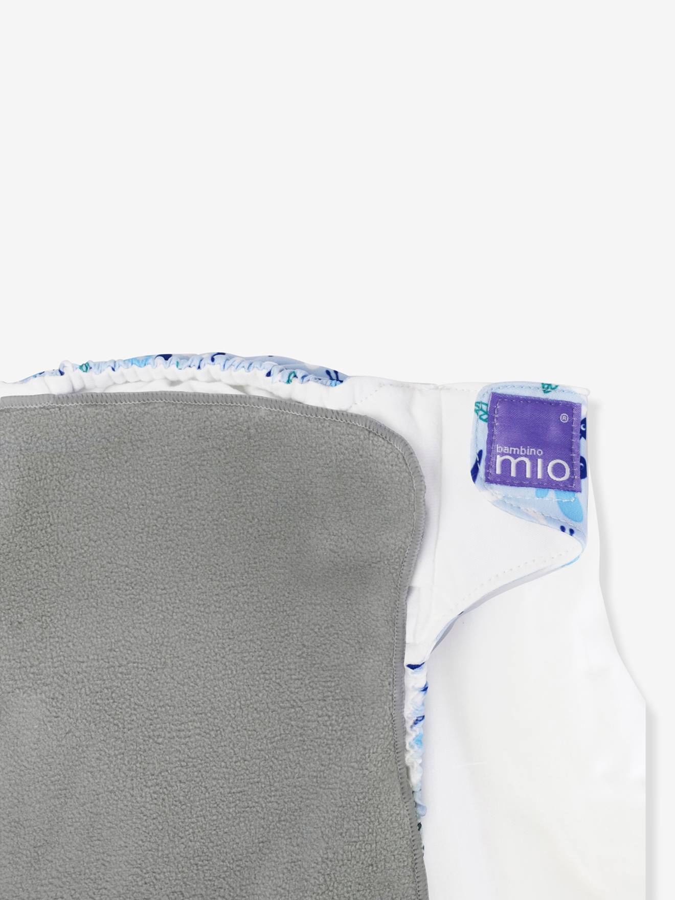 8 forros protetores reutilizáveis BAMBINO MIO em microfibra bicolor/multicolorida branca clara