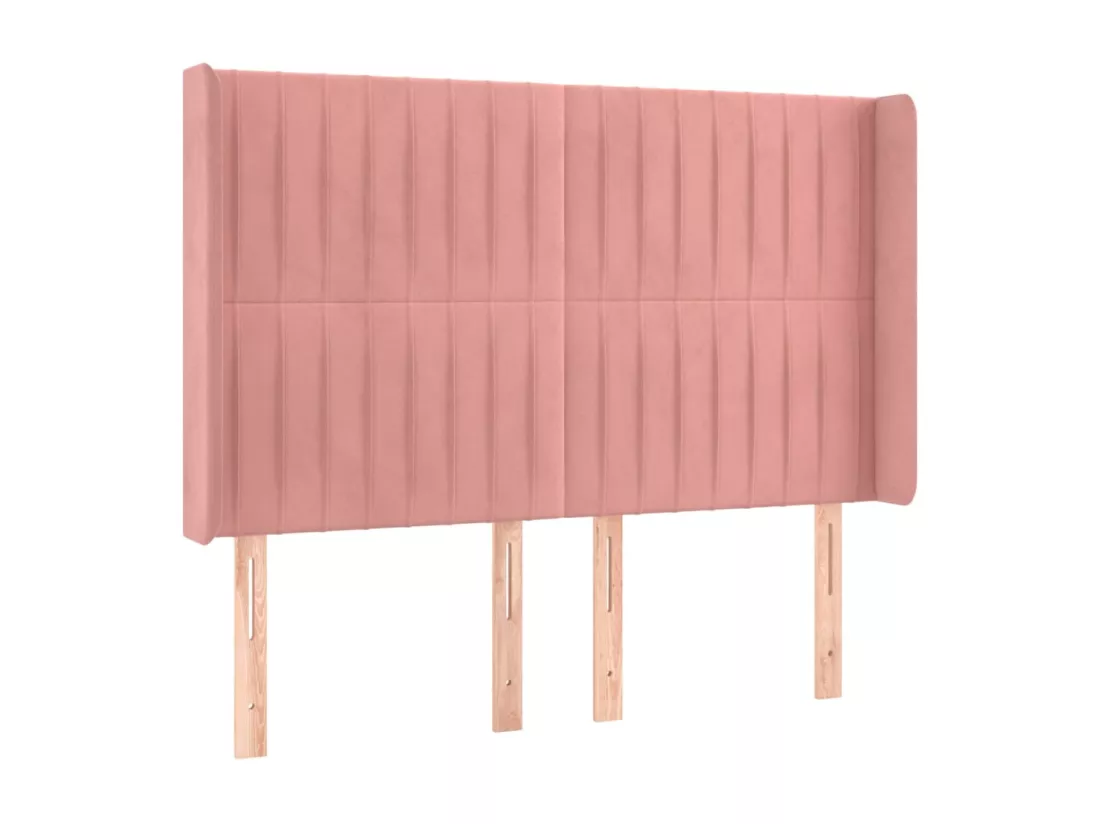 Sommier tapissier avec matelas et LED Rose 140x200 cm Velours