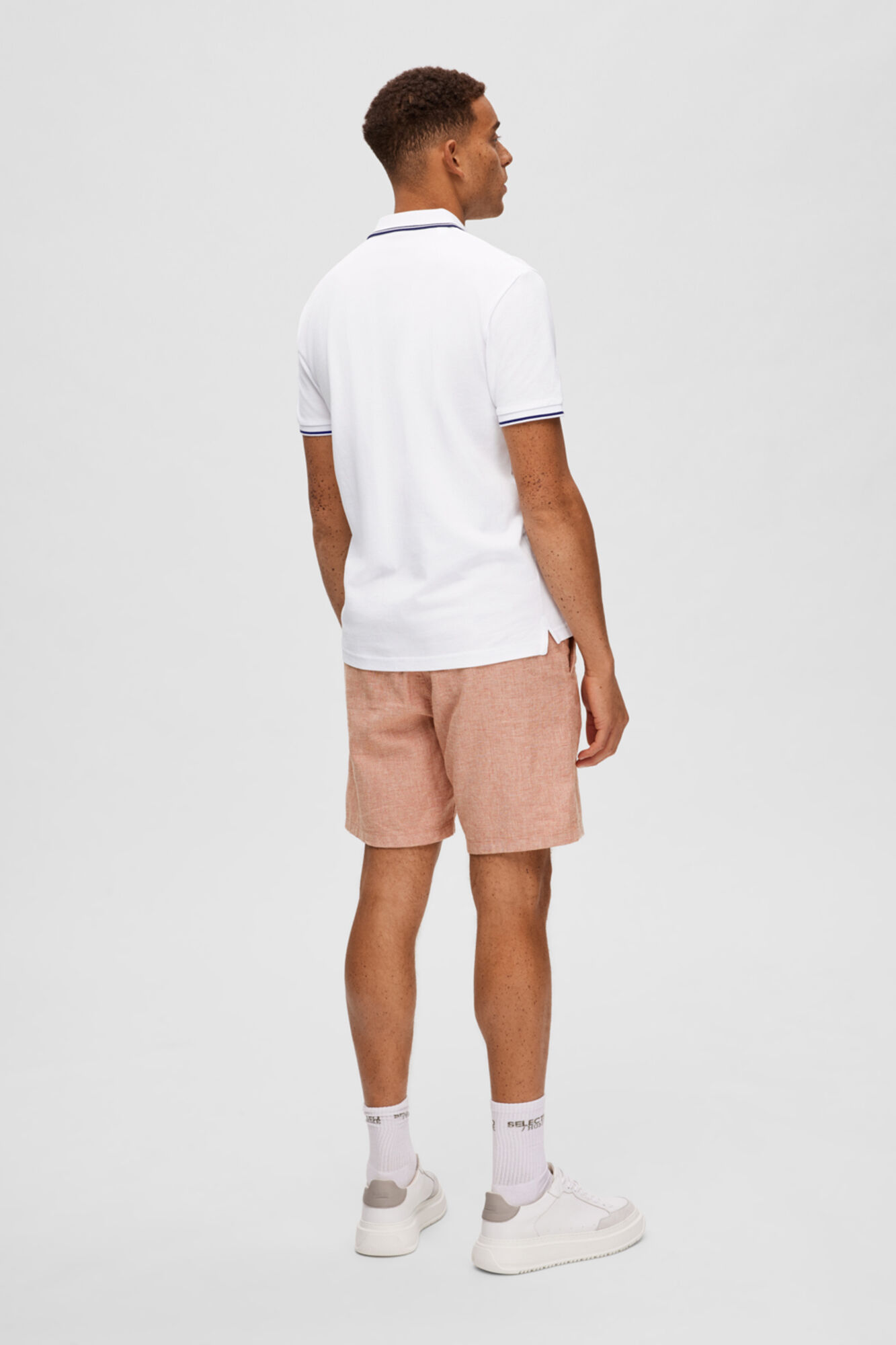 Camisa polo 100% algodão orgânico com logotipo bordado - Branca