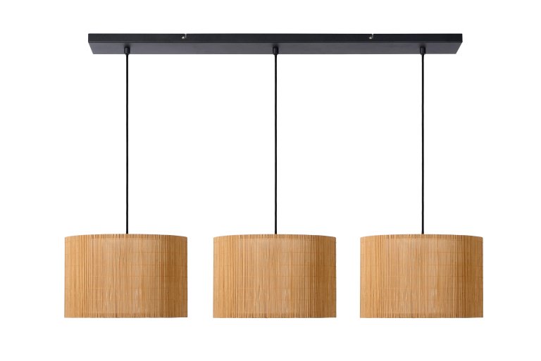 Lucide Magius 3 cluster hanglamp lineair naturel