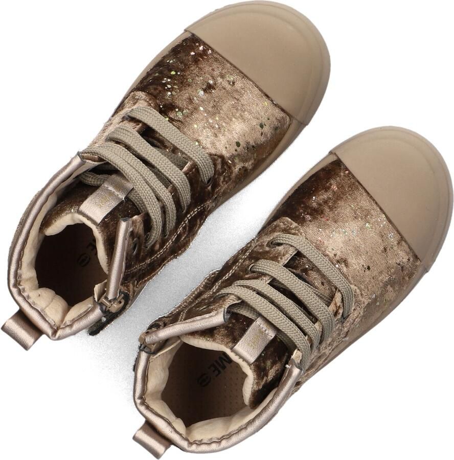 Shoesme Gouden Bikerboot Met Stipjes Laarzen Kinderen Meisjes Gold Microfiber velvet