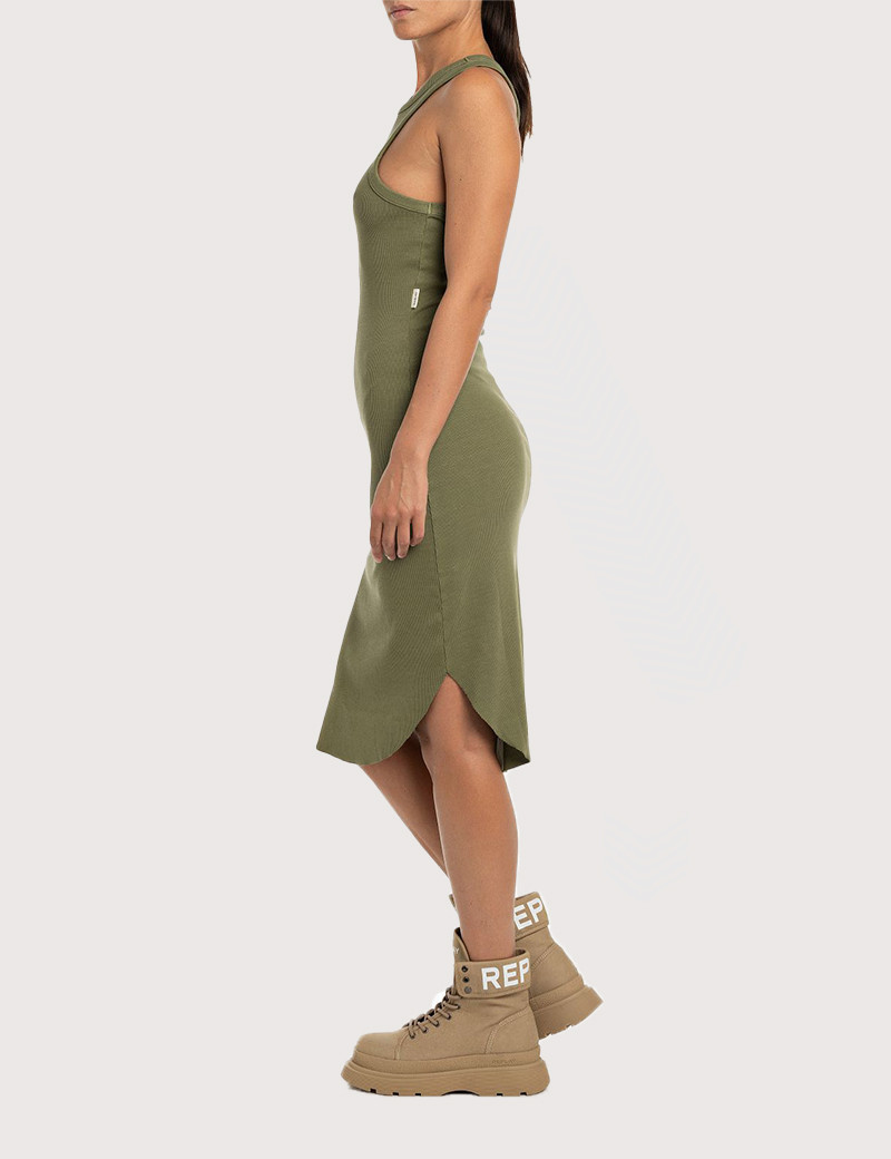 REPLAY ROBE SANS MANCHES SLIM KAKI