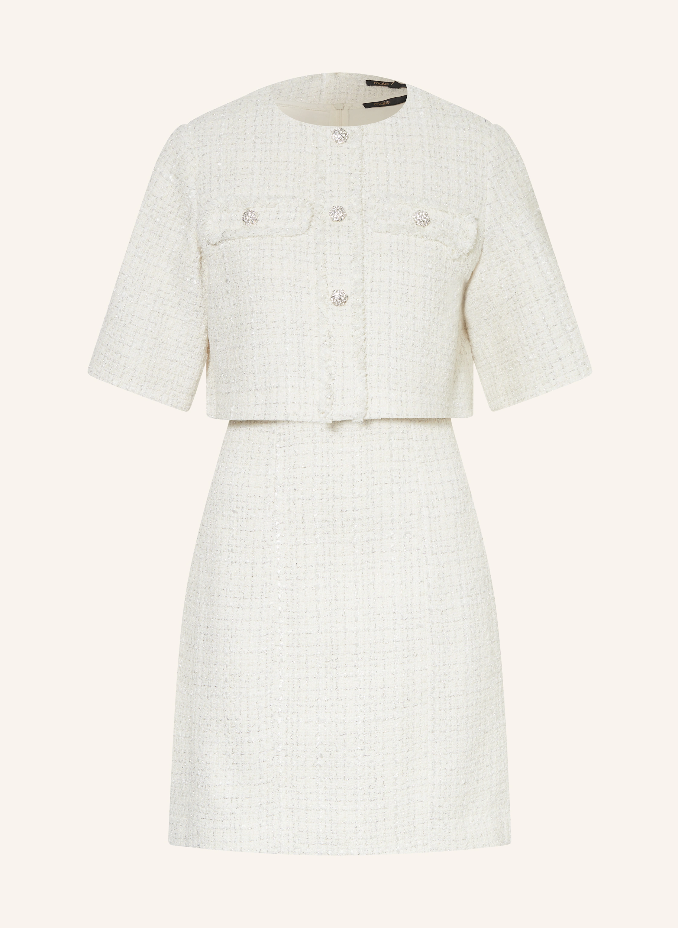 maje 2-in1-Kleid aus Bouclé mit Glitzergarn