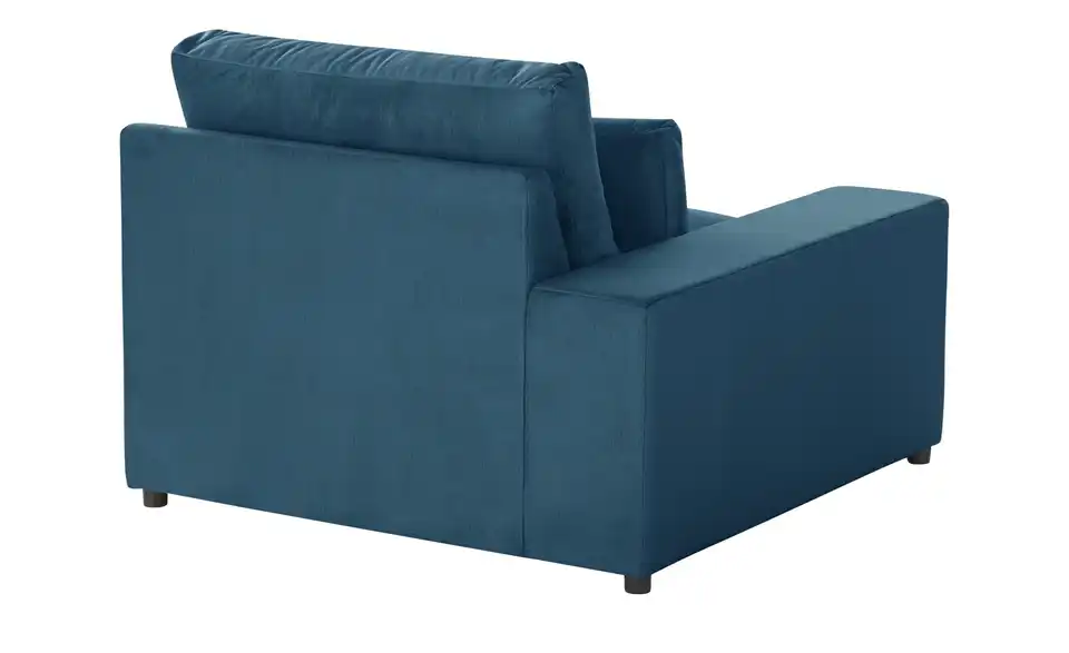 Element Branna Blau Samt mit Armlehne links