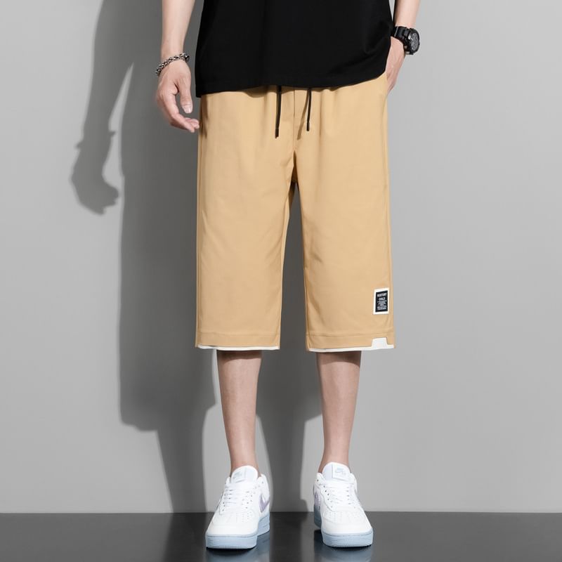 Lefitt - Mock Two-Piece Capri Cargo Pants