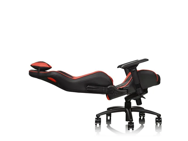 Ttesports GT-Fit 100 - Stol - armstøtter - T-formet - drejeled - aluminium, PVC, stål, kunstig læder, high-density skum - sort, rød