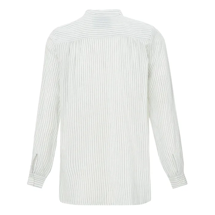 Laurence Bras Chemise Monocycle Rayures Coton Khadi | Blanc