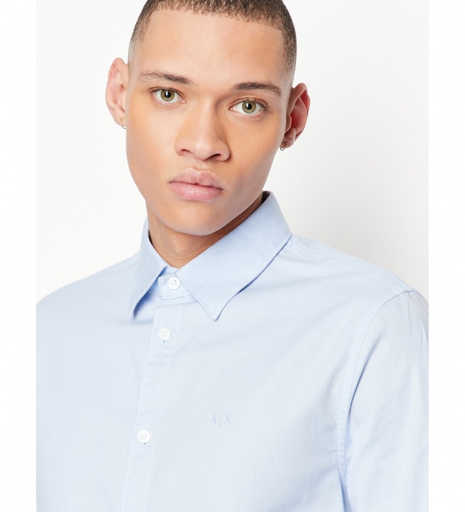 Camisa Oxford esportiva Armani Exchange azul