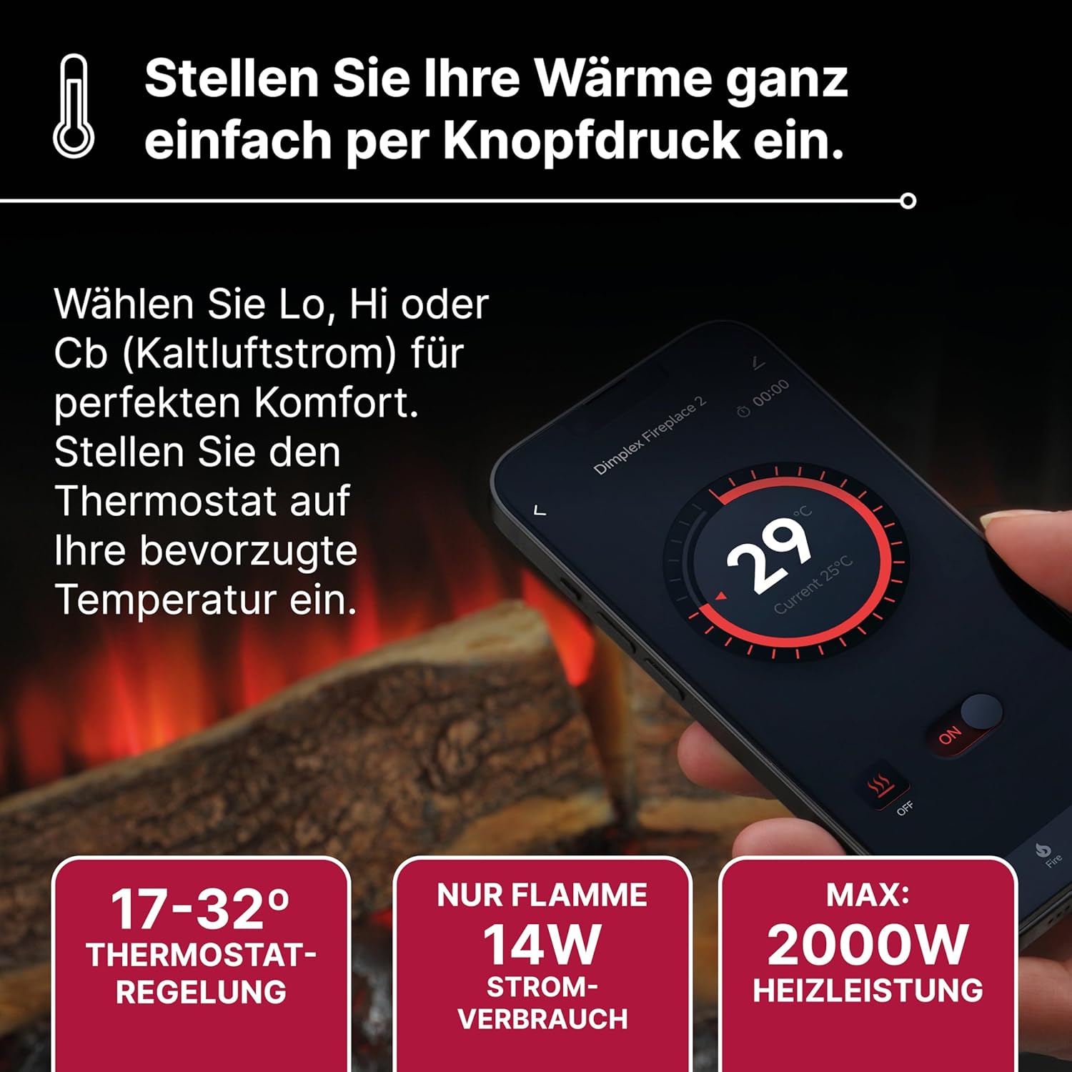 Dimplex Spark 58.4 cm Optiflame Inset Elektri Kamin, Feuerraumeinsatz mit 13 Farbthemen, Einstellbare Flammengeschwindigkeit und Helligkeit mit programmierbarem Timer und Fernbedienung