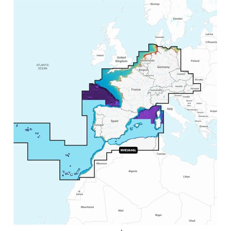 Carte Garmin Navionics Vision+ Europe, Centrale Et Ouest