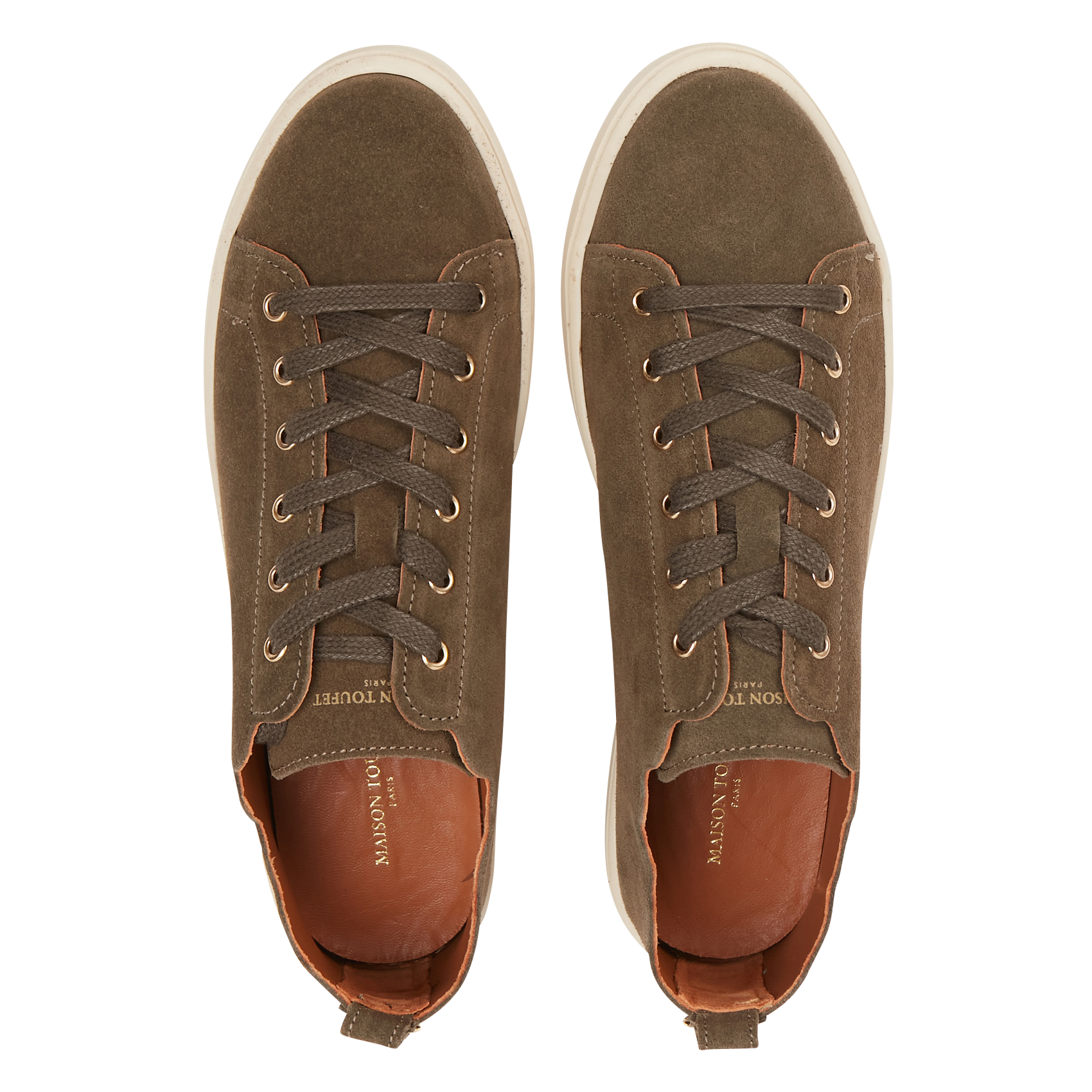 JULIE - Baskets basses en cuir| Kaki