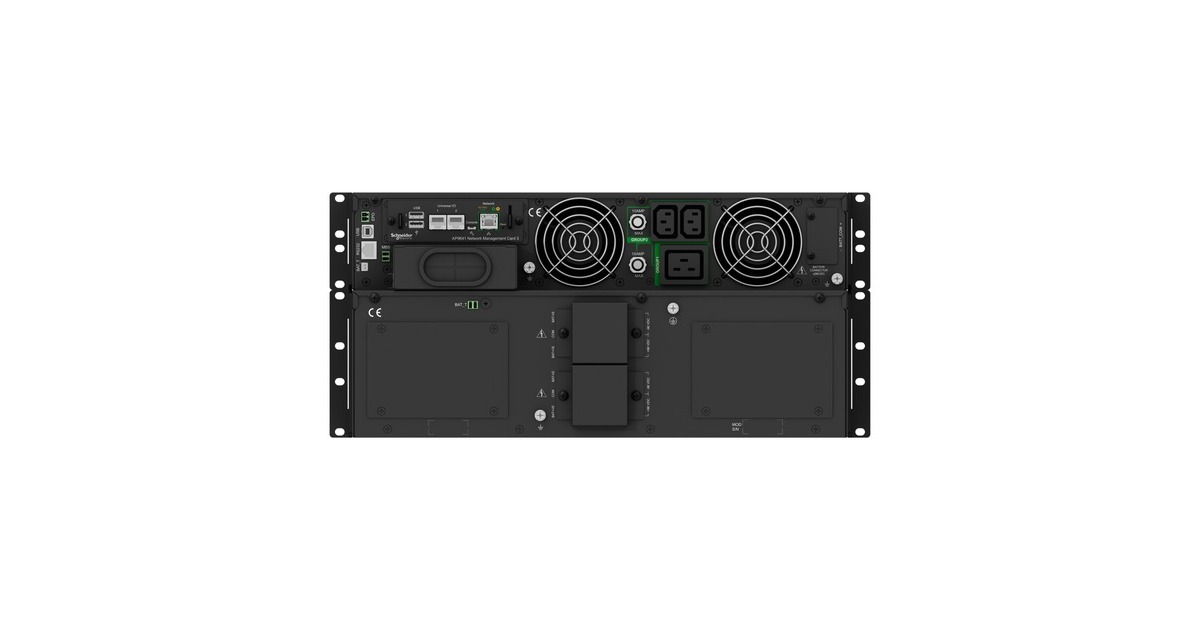 APCSmart-UPS On-Line SRTG10KXLI Noodstroomvoeding ups  (Zwart, 2x C13, 1x C19, Rack/tower, extendable runtime, 10000VA)