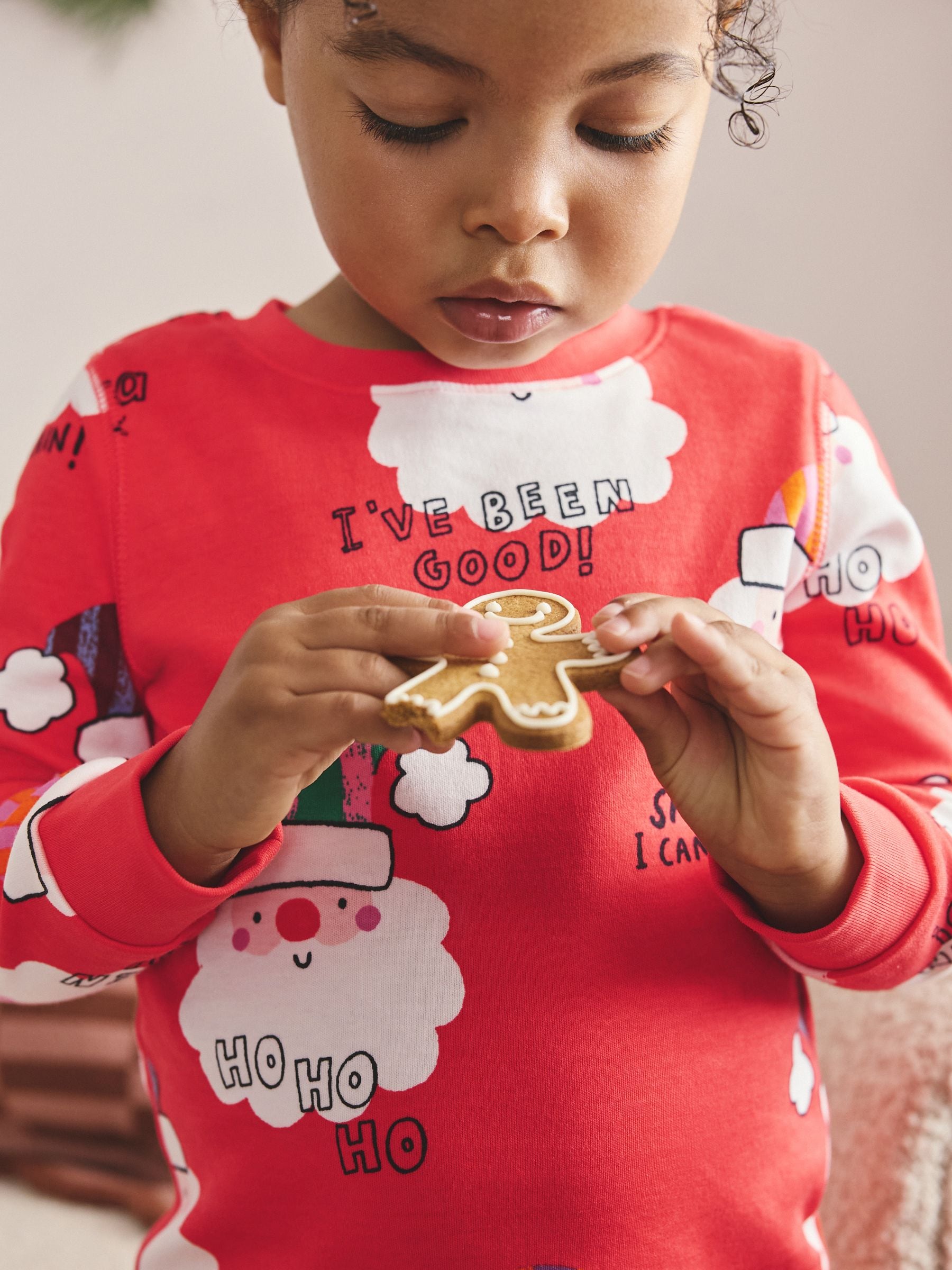 Rood/blauw kerstman - Set van 2 knusse Kerstmis Pyjama's (9mnd-12jr)