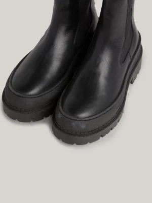 Botas Chelsea de couro com travas robustas