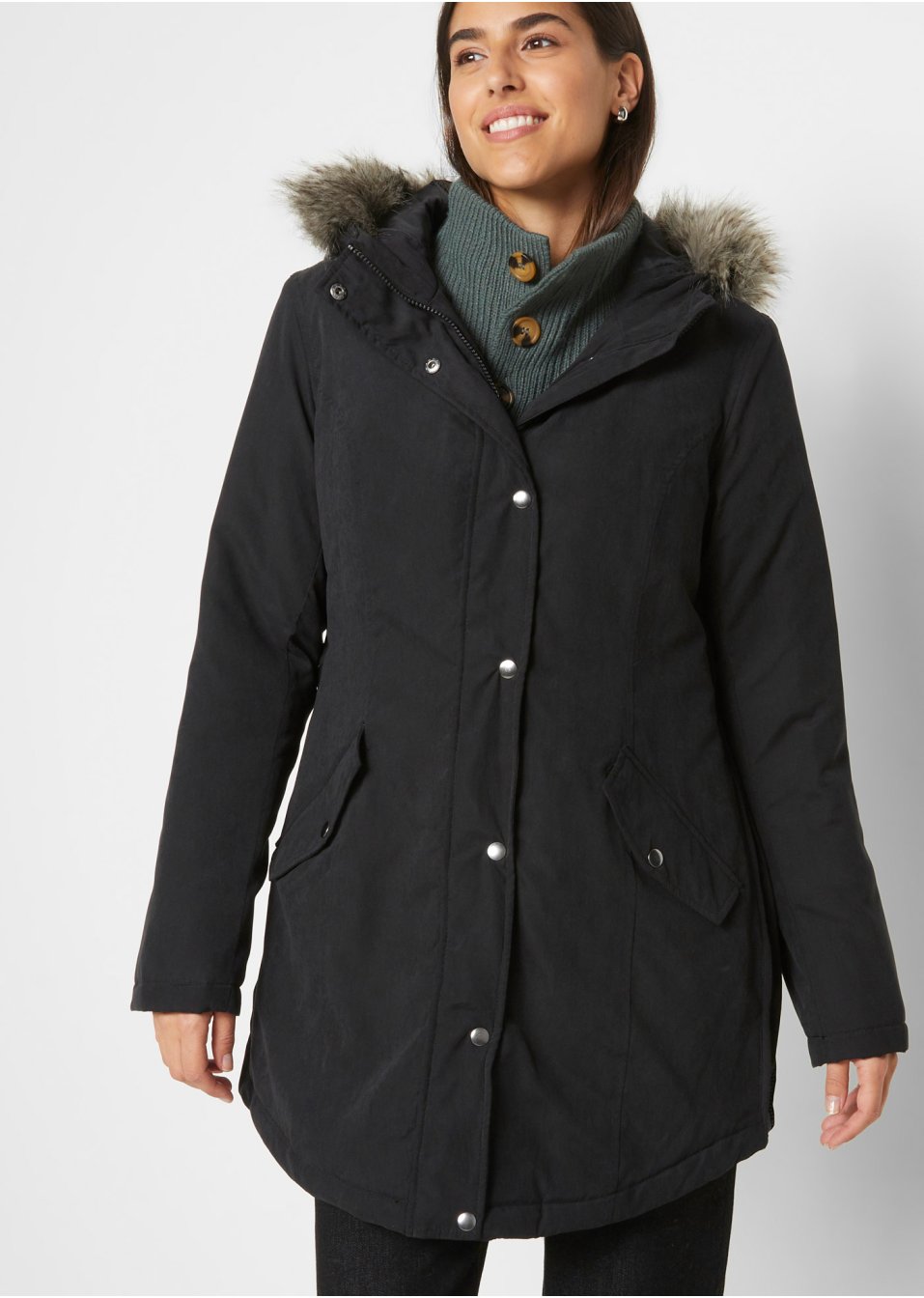 Parka avec bordure synthétique sur la capuche