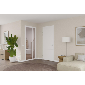 Arne & Bodil binnendeur ABE103 brons glas - extra wit afgelakt