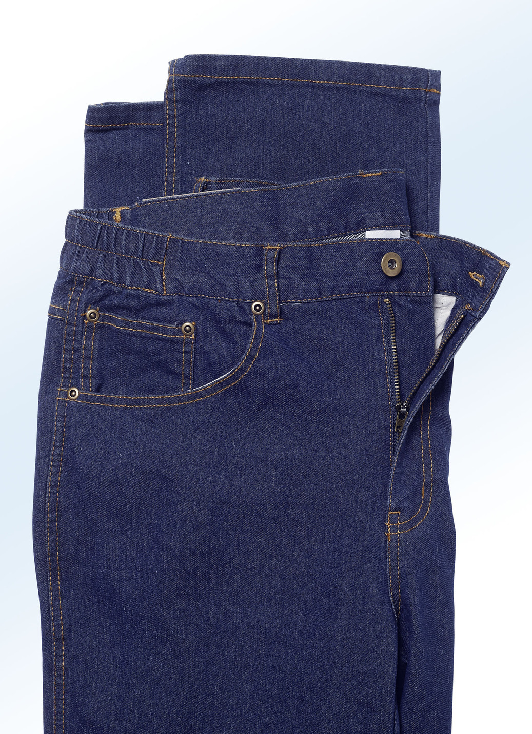 Jeans mit Dehnbundeinsätzen in 3 Farben