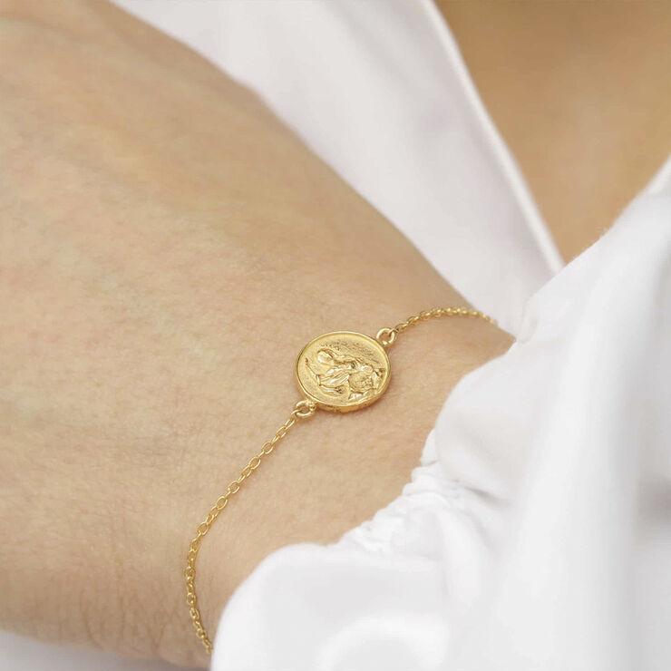With love darling Abundantia medallion bracelet VERMEIL (925 Sterling silver gold plated Vermeil