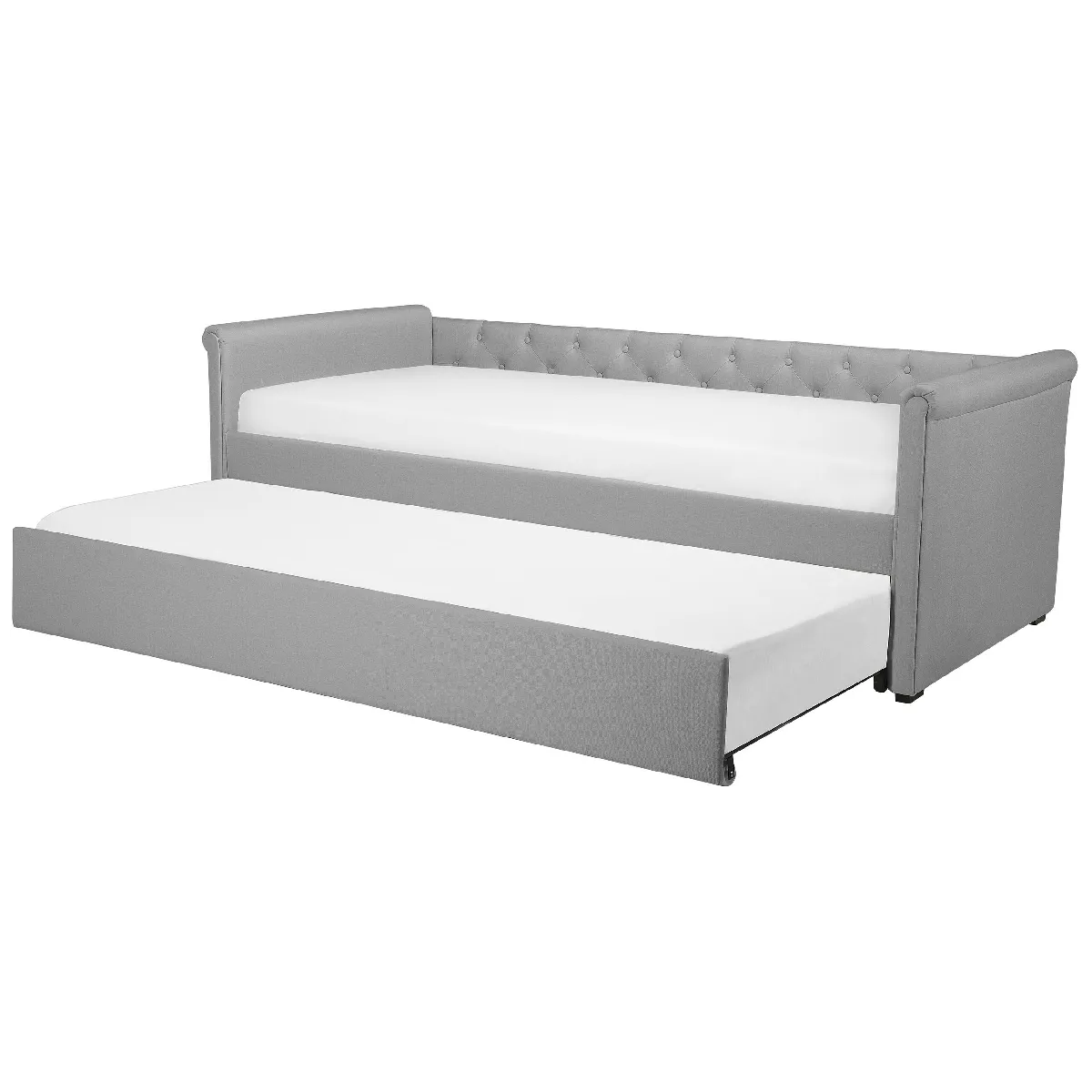 BELIANI Lit avec sommier LIBOURNE - Gris clair