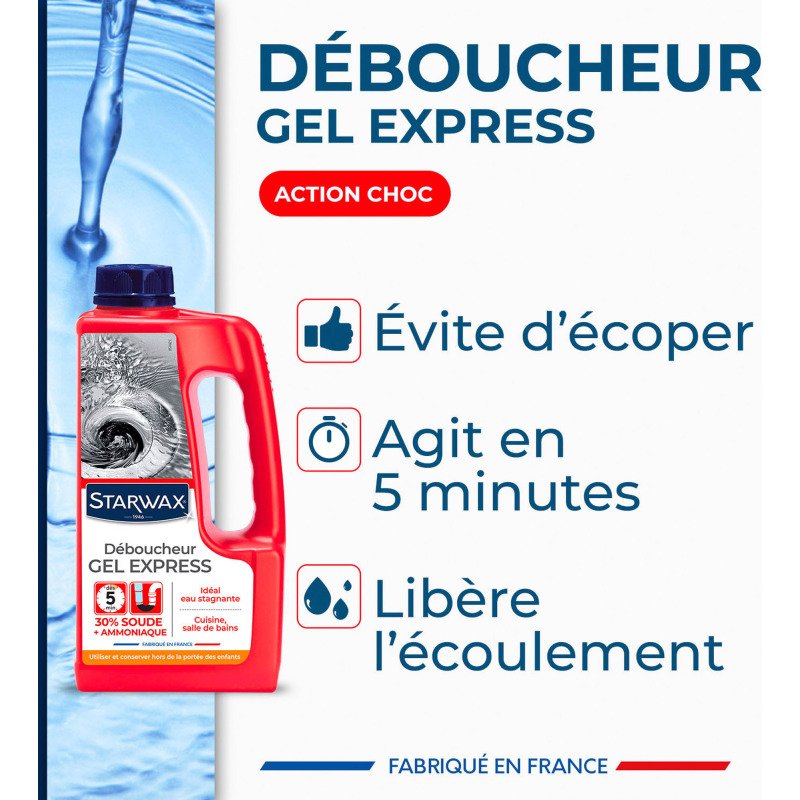Déboucheur gel express Starwax -  Bidon de 1 L