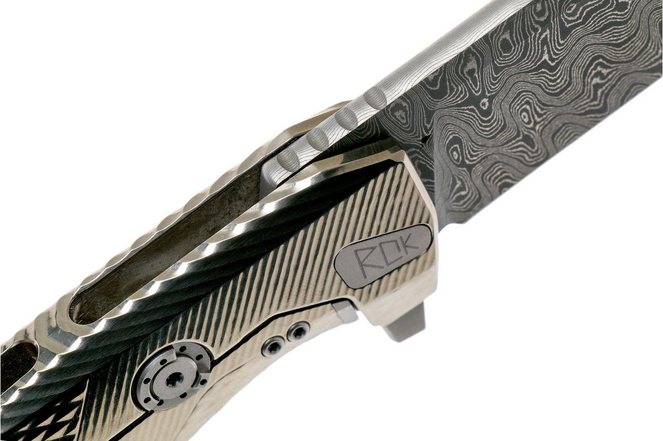 LionSteel ROK Damascus Gold Titanium ROK DD GL zakmes