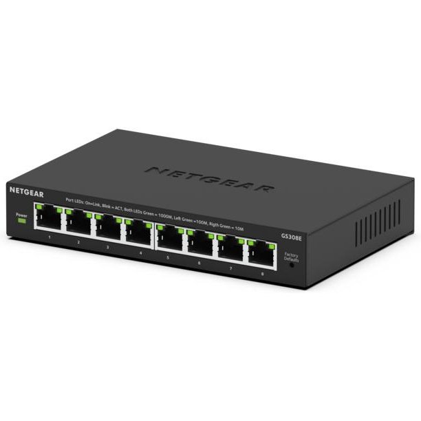 NETGEAR GS308E Géré L2/L3 Gigabit Ethernet (10/100/1000) Noir