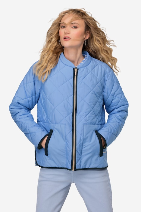 Steppjacke, wasserabweisend, Stehkragen, Zipper, Zipptaschen