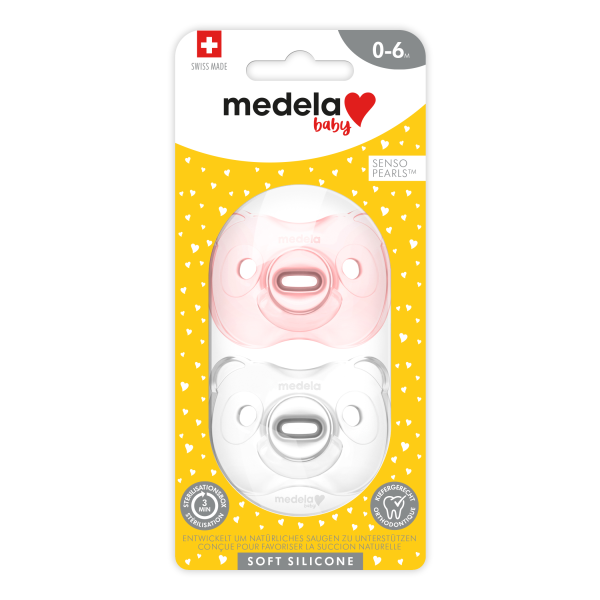 Medela Baby Fopspeen Soft Pink / Transparant 0-6 Mnd 2 Stuks