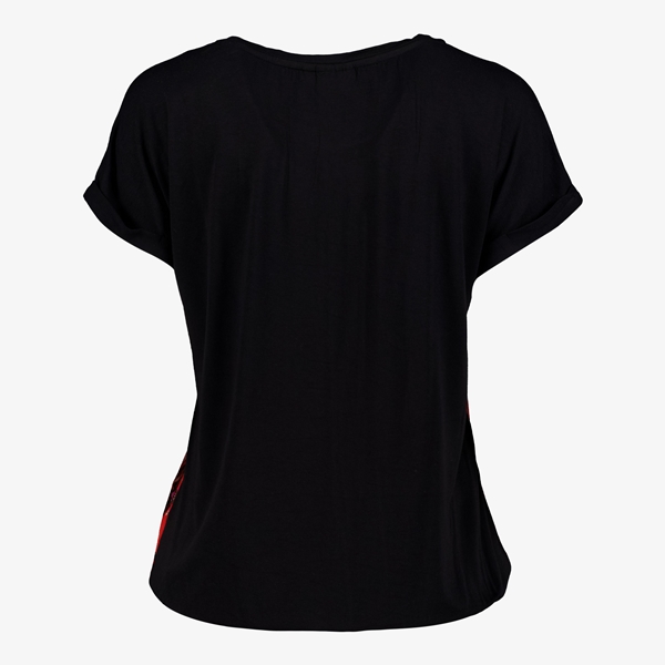 TwoDay dames T-shirt zwart/roze met print