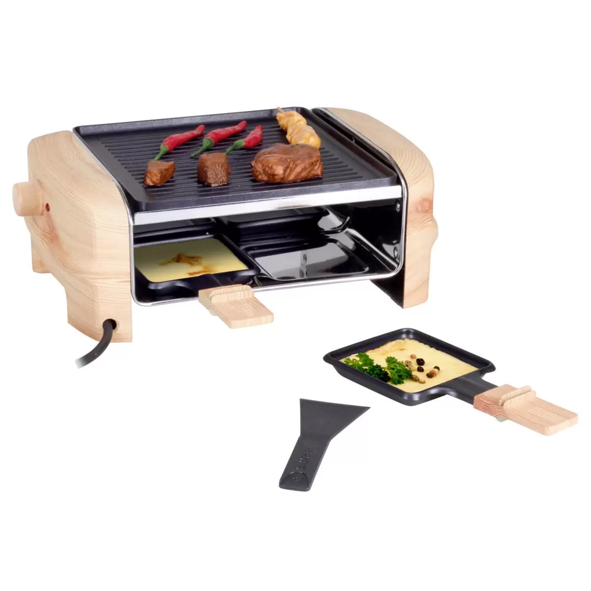 Raclettegerät Wood elegance Braun