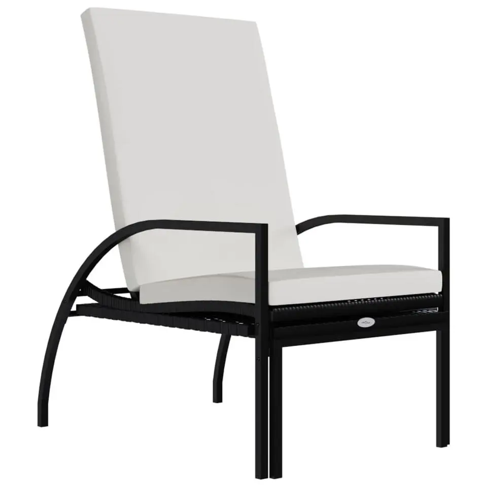 vidaXL - Ligbed - Zwart - Poly rattan